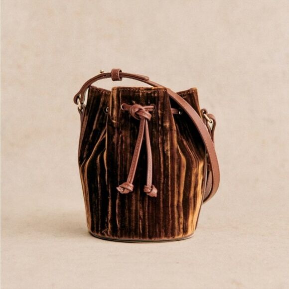 Sezane Micro Farrow Bucket Bag in Velvet - Picture 1 of 5